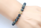 CGB9451 8mm, 10mm matte kambaba jasper & cross hematite power beads bracelets