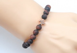 CGB9456 8mm, 10mm matte red tiger eye & cross hematite power beads bracelets