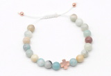 CGB9463 8mm, 10mm amazonite & cross hematite adjustable bracelets