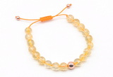 CGB9514 8mm, 10mm citrine & round hematite adjustable bracelets