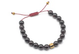 CGB9516 8mm, 10mm garnet & drum hematite adjustable bracelets