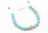 CGB9521 8mm, 10mm amazonite & cross hematite adjustable bracelets