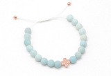 CGB9533 8mm, 10mm matte amazonite & cross hematite adjustable bracelets