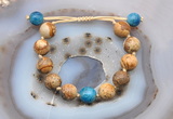 CGB9706 12mm round picture jasper & apatite adjustable bracelets