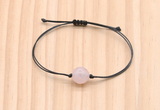 CGB9992 Fashion 12mm faceted rose quartz adjustable bracelet jewelry