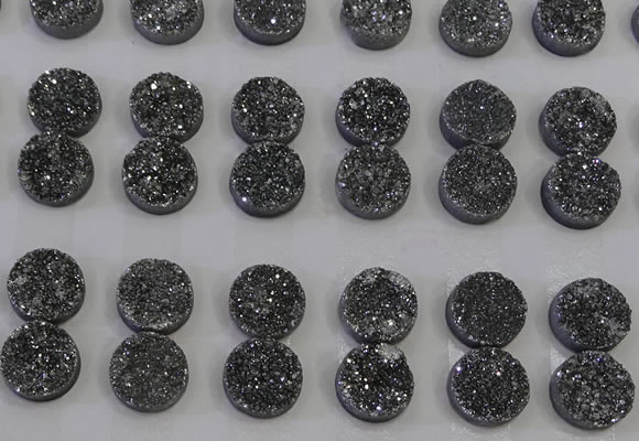 CGC113 14mm flat round druzy quartz cabochons wholesale