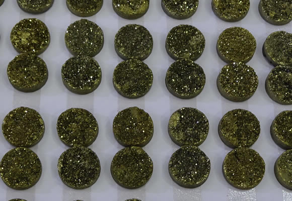 CGC121 16mm flat round druzy quartz cabochons wholesale