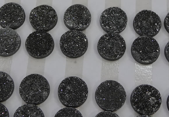 CGC131 18mm flat round druzy quartz cabochons wholesale