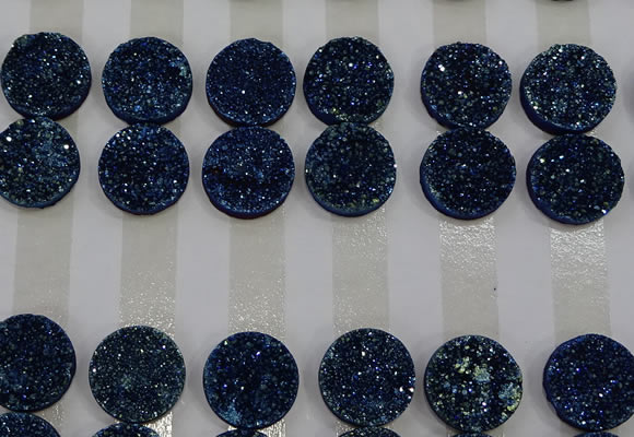 CGC132 18mm flat round druzy quartz cabochons wholesale