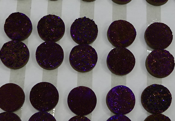 CGC145 20mm flat round druzy quartz cabochons wholesale