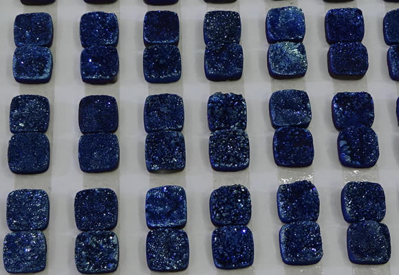 CGC229 12*12mm square druzy quartz cabochons wholesale