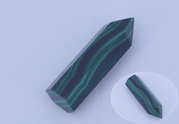 CGC43 10*30mm faceted column natural malachite gemstone cabochons