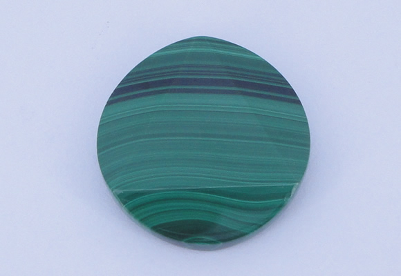 CGC44 24mm faceted coin natural malachite gemstone cabochons