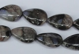 CGE07 15.5 inches 13*18mm flat teardrop glaucophane gemstone beads