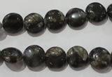 CGE122 15.5 inches 10mm flat round glaucophane gemstone beads