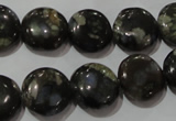 CGE124 15.5 inches 14mm flat round glaucophane gemstone beads