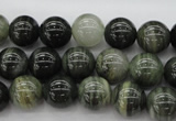 CGH04 15.5 inches 10mm round green hair stone beads wholesale