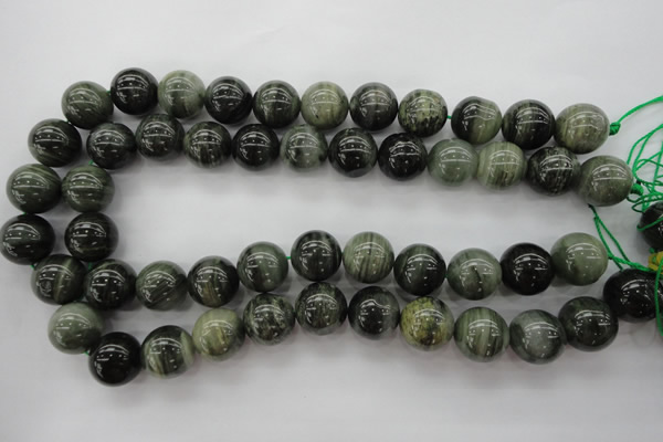 CGH07 15.5 inches 16mm round green hair stone beads wholesale