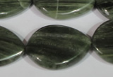 CGH35 15.5 inches 22*30mm twisted teardrop green hair stone beads