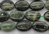 CGH43 15.5 inches 10*14mm oval green hair stone beads wholesale