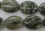 CGH47 15.5 inches 18*25mm oval green hair stone beads wholesale