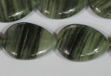 CGH56 15.5 inches 18*25mm flat teardrop green hair stone beads