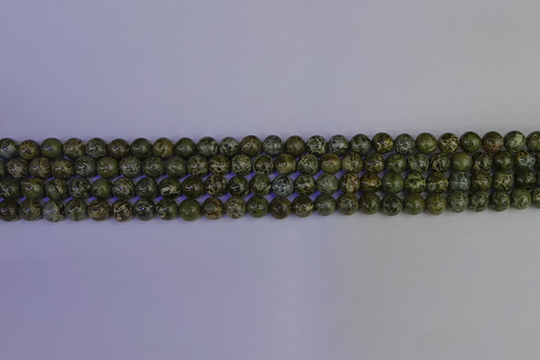 CGJ350 15.5 inches 4mm round green bee jasper beads wholesale