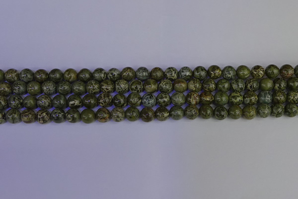 CGJ351 15.5 inches 6mm round green bee jasper beads wholesale