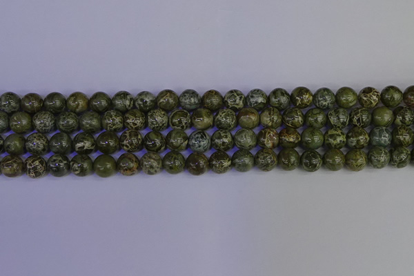 CGJ352 15.5 inches 8mm round green bee jasper beads wholesale