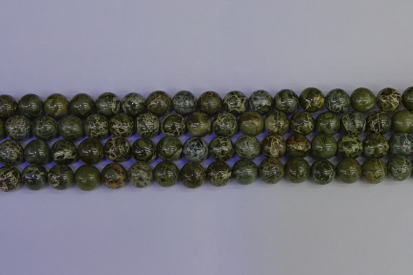 CGJ353 15.5 inches 10mm round green bee jasper beads wholesale