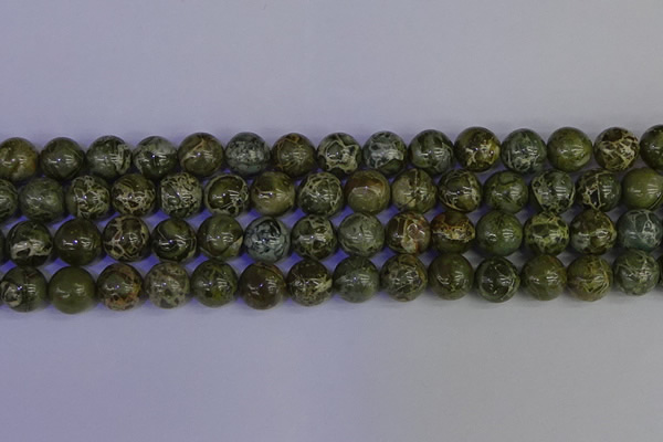 CGJ354 15.5 inches 12mm round green bee jasper beads wholesale