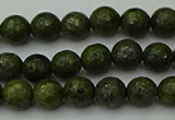 CGJ460 15.5 inches 4mm faceted round green jasper beads wholesale