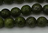 CGJ462 15.5 inches 8mm faceted round green jasper beads wholesale