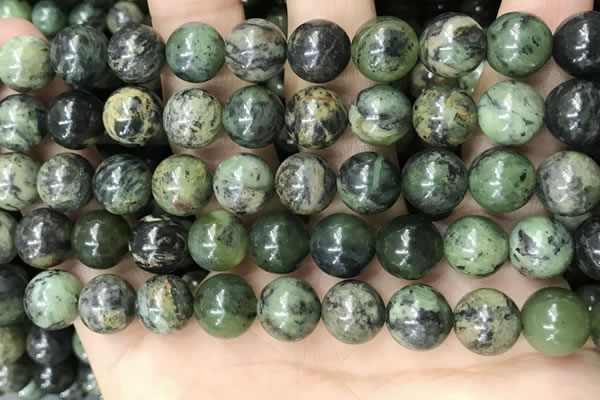 CGJ503 15.5 inches 10mm round green jade beads wholesale