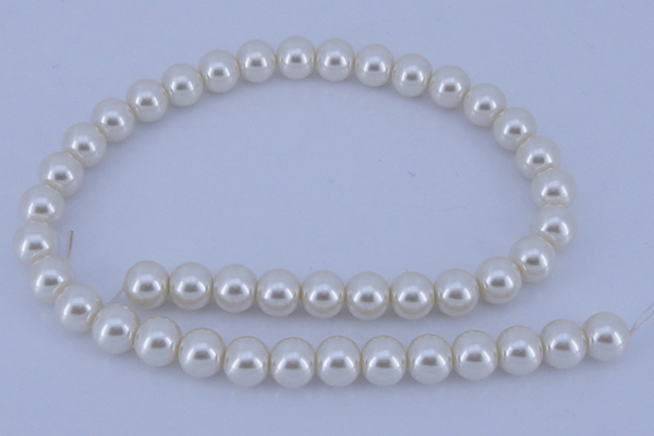 CGL11 10PCS 16 inches 4mm round dyed glass pearl beads wholesale