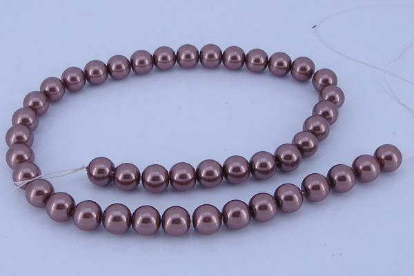 CGL122 10PCS 16 inches 4mm round dyed glass pearl beads wholesale