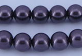 CGL132 10PCS 16 inches 4mm round dyed glass pearl beads wholesale