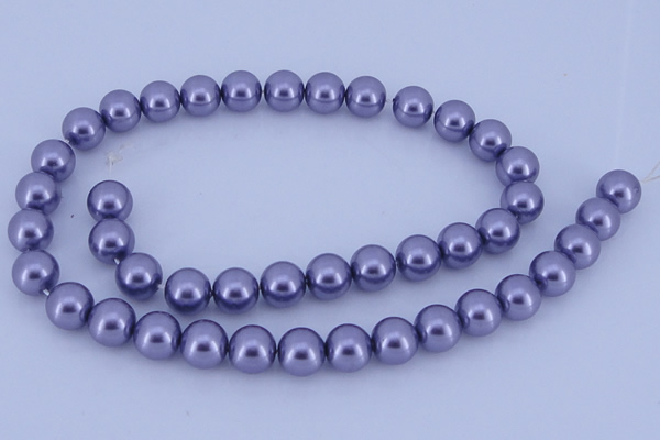 CGL152 10PCS 16 inches 4mm round dyed glass pearl beads wholesale