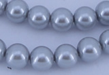 CGL162 10PCS 16 inches 4mm round dyed glass pearl beads wholesale