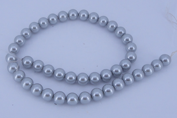 CGL163 10PCS 16 inches 6mm round dyed glass pearl beads wholesale