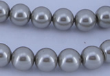 CGL172 10PCS 16 inches 4mm round dyed glass pearl beads wholesale