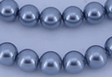 CGL182 10PCS 16 inches 4mm round dyed glass pearl beads wholesale