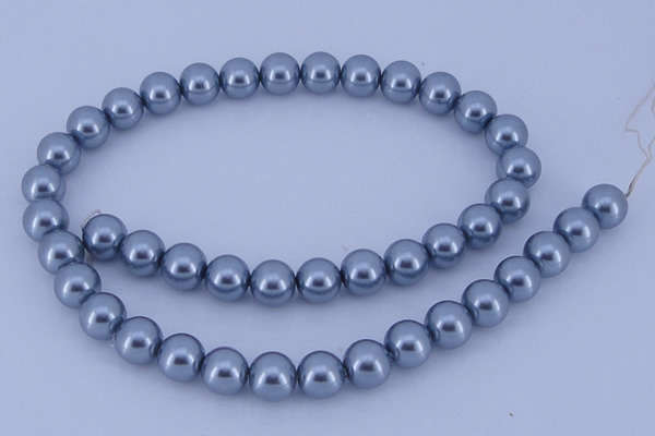 CGL186 5PCS 16 inches 12mm round dyed glass pearl beads wholesale