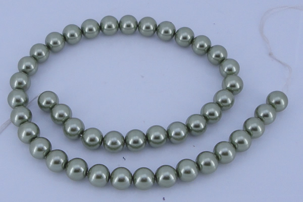 CGL207 5PCS 16 inches 14mm round dyed glass pearl beads wholesale