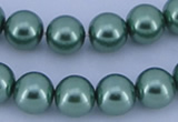 CGL222 10PCS 16 inches 4mm round dyed glass pearl beads wholesale