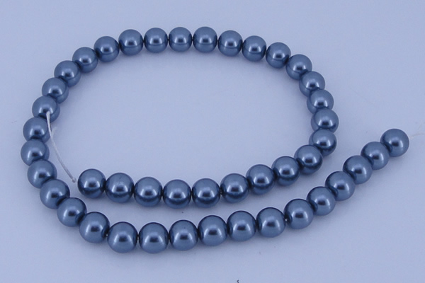 CGL233 10PCS 16 inches 6mm round dyed glass pearl beads wholesale