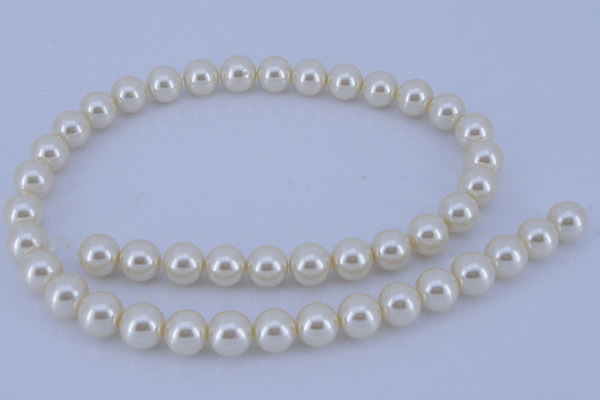 CGL24 10PCS 16 inches 8mm round dyed glass pearl beads wholesale