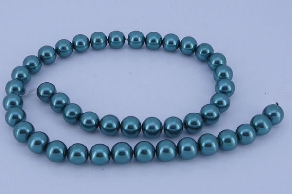 CGL243 10PCS 16 inches 6mm round dyed glass pearl beads wholesale