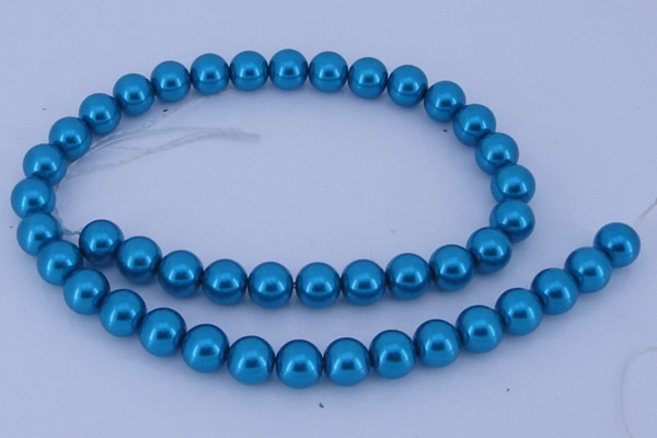 CGL252 10PCS 16 inches 4mm round dyed glass pearl beads wholesale