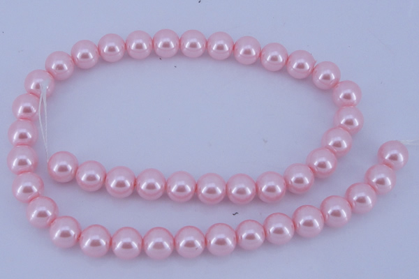 CGL303 10PCS 16 inches 6mm round dyed glass pearl beads wholesale